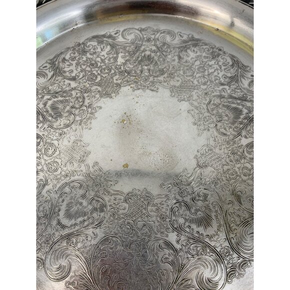 VTG 50s William Rogers 171 Silver Plate Etched Serving Tray 12.5" 8821 - Picture 9 of 9